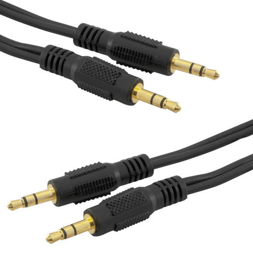 2x PRO.2 20m Stereo Audio AUX Cable 3.5mm Male to Male