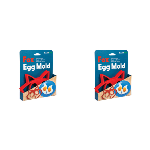 2PK Gamago Silicone Egg Mold Fox Kitchen Cooking Tool 13.3x19cm - Red