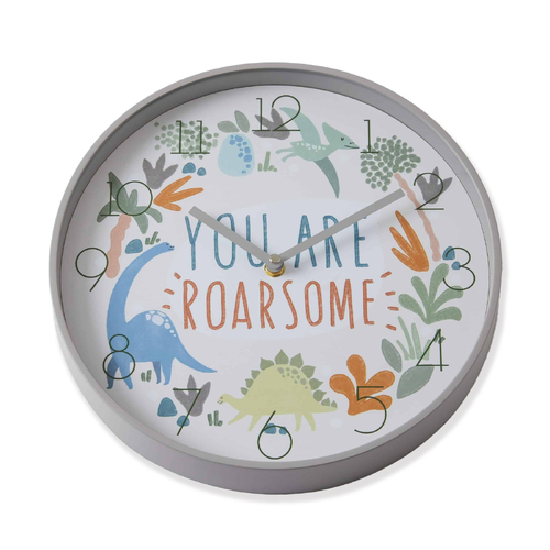 Jiggle & Giggle 30cm Roarsome Analogue Wall Clock - Grey