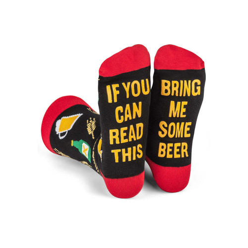Lavley Bring Me Some Beer Crew Length Novelty Unisex Socks Crew Length