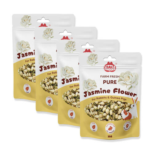 4PK Little Cheeks Farm Fresh Pure Jasmine Flower Rabbit/Guinea Pig Food Treats 25g
