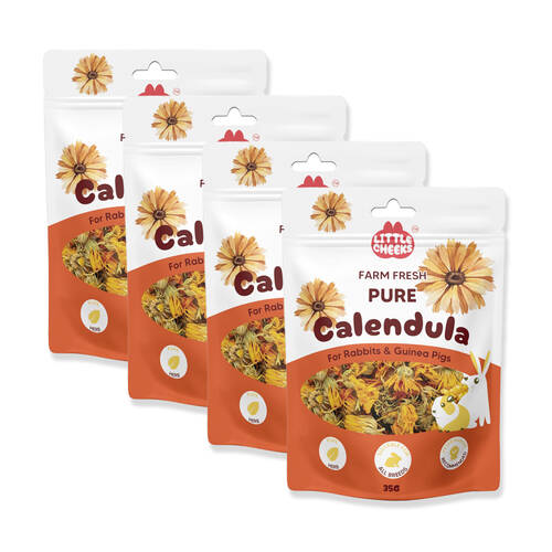 4PK Little Cheeks Farm Fresh Pure Calendula Pet Rabbit/Guinea Pig Food Treats 35g