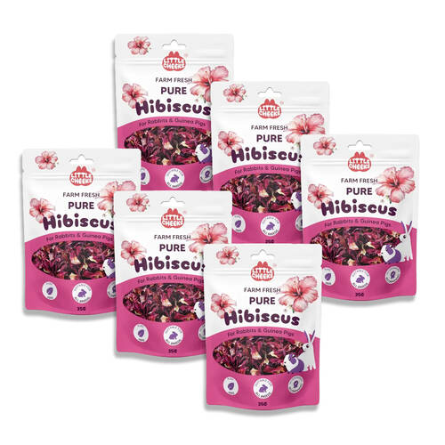 6PK Little Cheeks Farm Fresh Pure Hibiscus Pet Rabbit/Guinea Pig Food Treats 35g