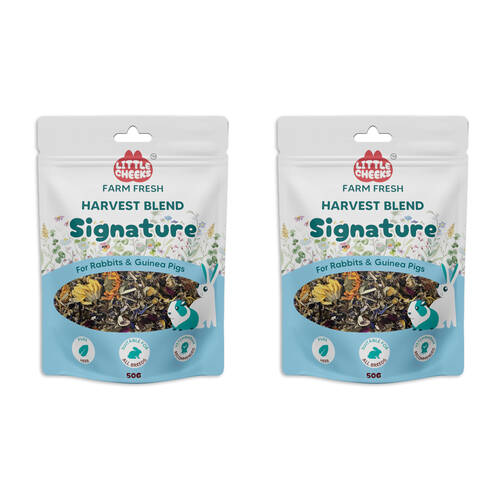2PK Little Cheeks Farm Fresh Harvest Blend Signature Rabbit/Guinea Pig Food 50g