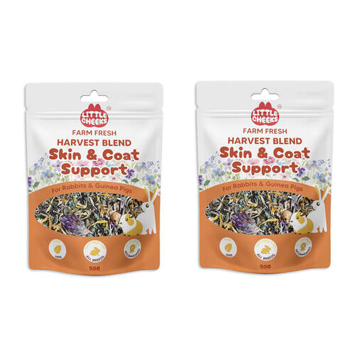 2PK Little Cheeks Farm Fresh Skin/Coat Support Pet Rabbit/Guinea Pig Food 50g
