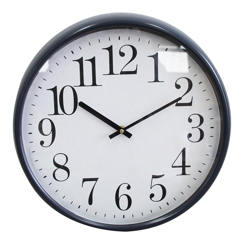 LVD Blackwood Bay Metal Glass 40cm Wall Clock Round Analogue Decor - Black