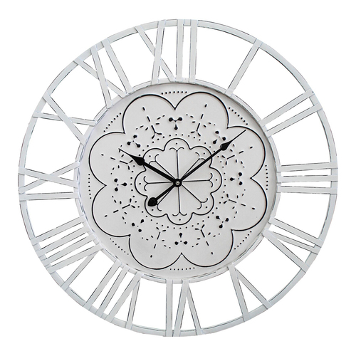 LVD Eastside MDF Metal 60cmWall Clock Round Analogue Decor - White