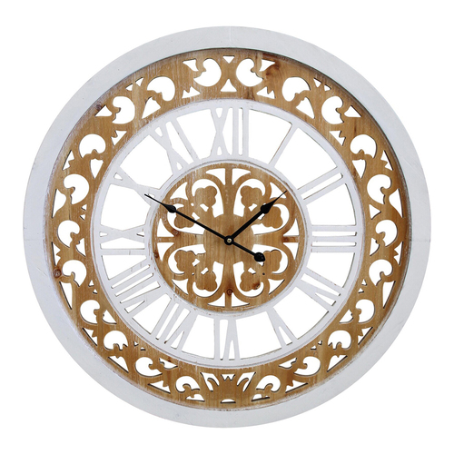 LVD Aura MDF Metal 70cm Wall Clock Round Analogue Decor - White