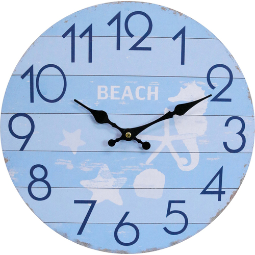 LVD Sea Life Hanging Wall Clock Analogue 34cm Round Decor