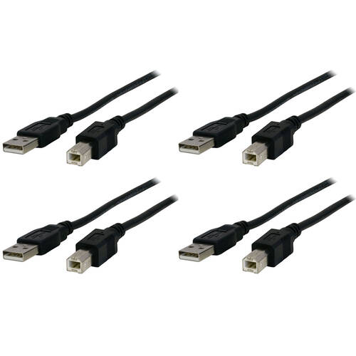 4PK PRO.2 USB-A Male to USB-B Male Plug 2m Cable for Printers
