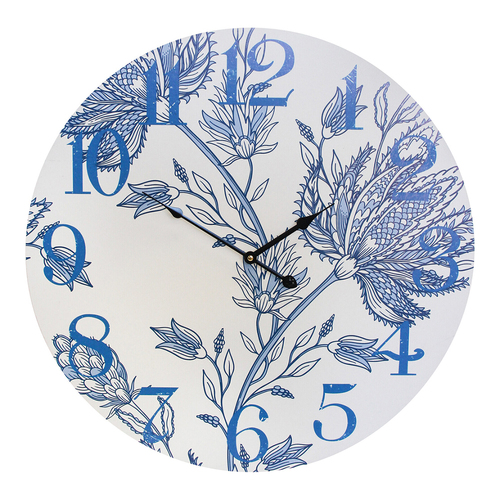 LVD French Blue MDF 58cm Wall Clock Round Analogue Decor