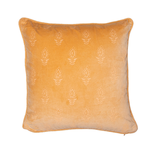 DWBH 45x45cm Velvet Printed Prefilled Cushion w/ Insert - Peach