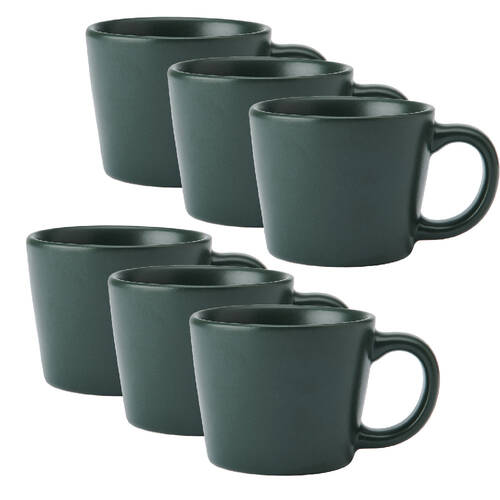 6PK La Cafetiere Ceramic Coffee Espresso Drinking Cup Mug 8x8x5cm Green