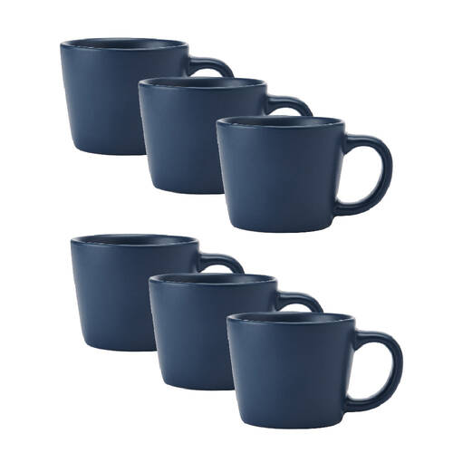 6PK La Cafetiere Ceramic Coffee Espresso Drinking Cup Mug 8x8x5cm Navy