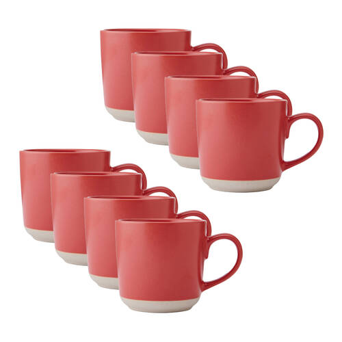 8PK La Cafetiere Ceramic Coffee Mug Drinkware 350ml - Red