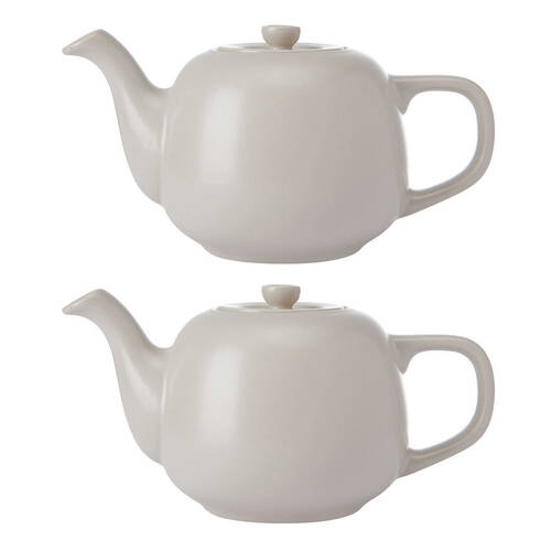 2PK La Cafetiere Stoneware Classic Teapot Kettle 600ml - Latte