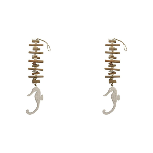 2PK LVD Hanging Seahorse Driftwood Decorative Sculpture Home/Lounge Decor