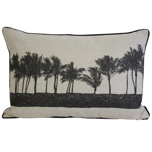 LVD 60 x 40cm Cushion Palm Row Beige/Black 