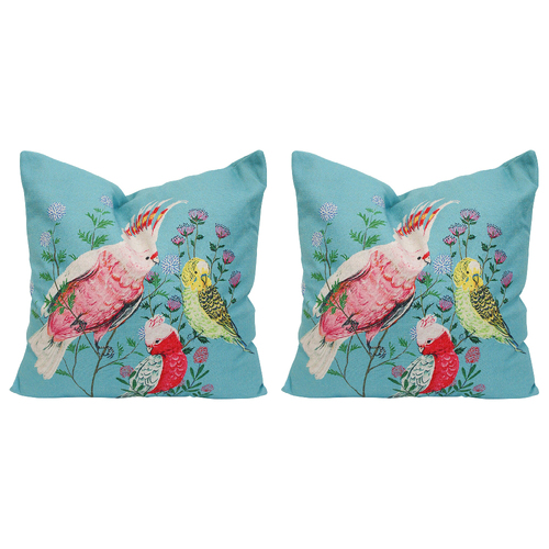 2PK LVD Cushion Pillow Galah Home/Lounge Decor 45cm Square