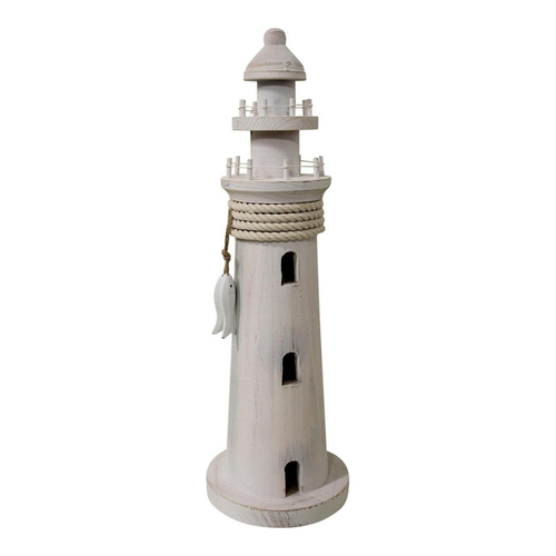 LVD Decorative MDF 40cm Lighthouse Sculpture Decor Medium - Whitewash