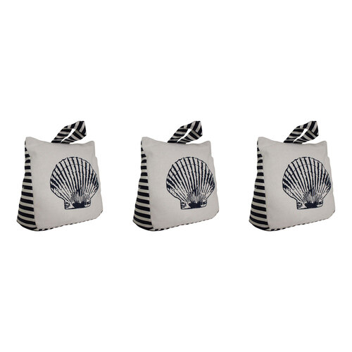3x LVD Polyester Doorstop Shell Stripe Door Stopper Home/Bedroom Decor 23cm