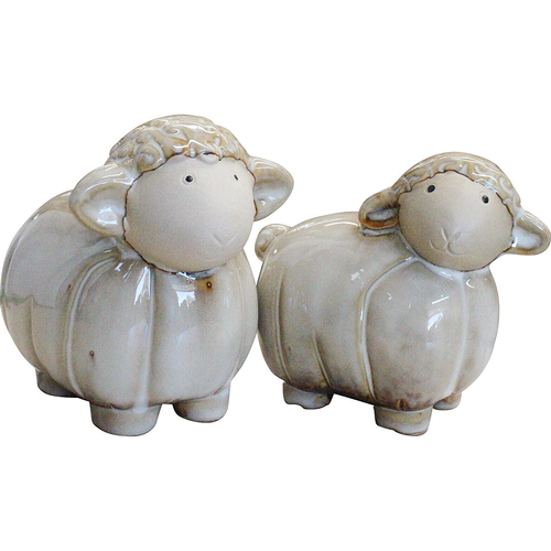 LVD Sheep Natural 2pc Decorative Sculpture Home/Lounge Decor