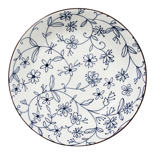 LVD 2pc Jappa Ceramic 20cm Plate Dish Round - Blue Vine