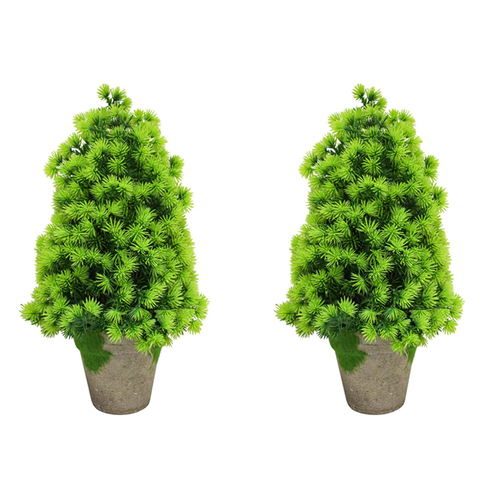 2PK LVD Potted 32cm Boxwood Artificial Faux/Fake Plant - Green