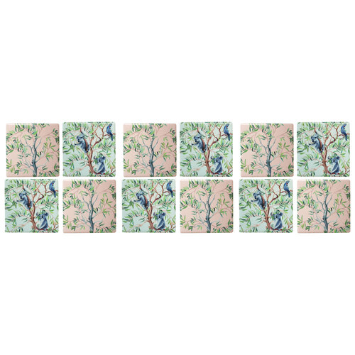 3x 4pc LVD Ceramic Coasters Eucalyptus Living Home/Kitchen Decor 9.5cm Square