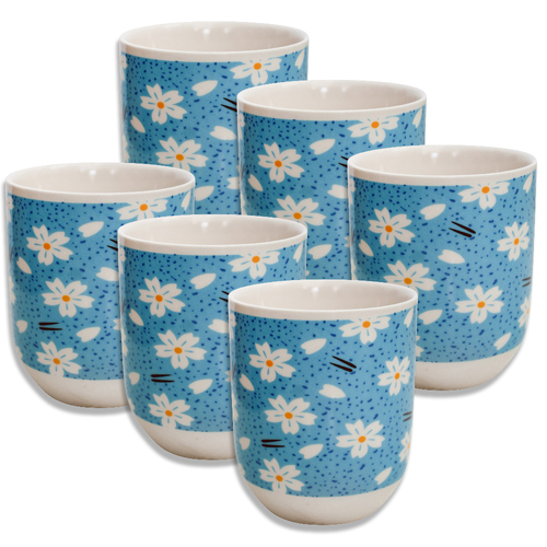 6PK LVD Jappa Ceramic 8cm Coffee/Tea Cup Drinkware - Light Blue