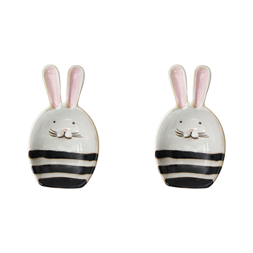 2PK LVD Ceramic Plate Bitsy Rabbit Print Decorative Home Decor
