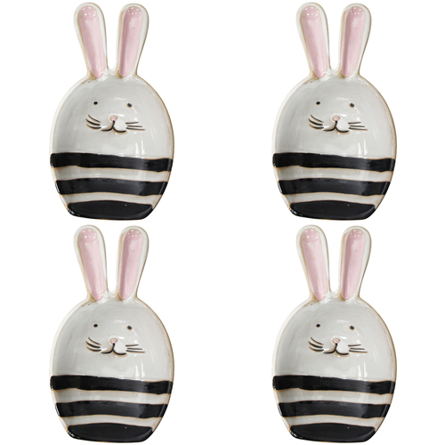 4PK LVD Ceramic Plate Bitsy Rabbit Print Decorative Home Decor