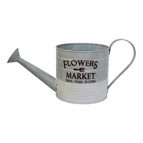 LVD Metal 33cm Metal Watering Can Flowers Round Decorative Container