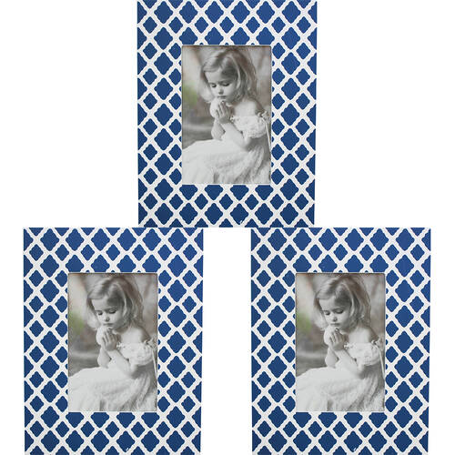 3PK LVD MDF/Glass Picture/Photo Frame Home/Room Decor Blue Diamond