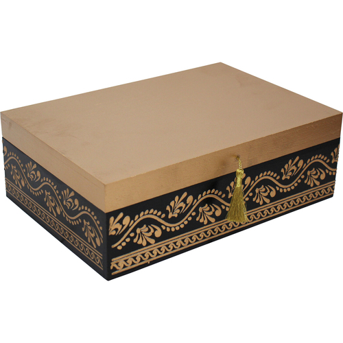 LVD Ishka MDF 25cm Jewellery Box Accessory Organiser Rectangle - Black A