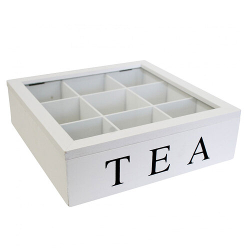 LVD 14cm Tea Box Organiser Large 9 Compartments 