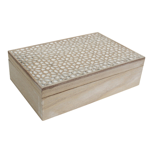 LVD Daisy 24cm MDF Jewellery Box Home/Bedroom Rectangle Storage - Natural