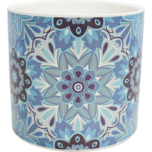 LVD Ceramic Decorative Indoor Planter Pot Mykonos 13x12cm Blue/White