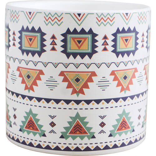 LVD Ceramic Outdoor Decorative Planter Pot Aztec 11.5x10.5cm Multicoloured