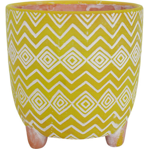 LVD Terracotta Ceramic Outdoor Planter Pot Large 16x16cm Funky Green