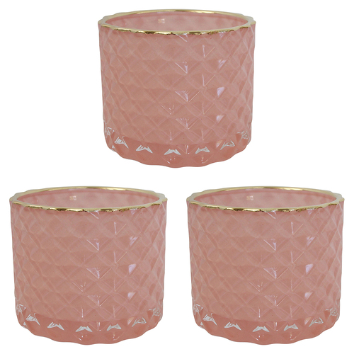3PK LVD Glass Votive Candle Holder Storage 7cm - Dime Tango