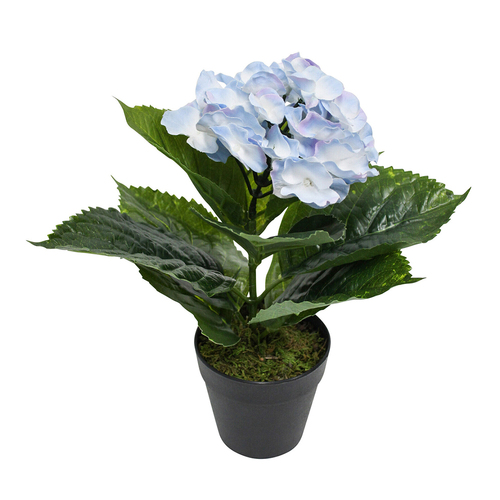 LVD Potted 30cm Hydrangea Artificial Faux/Fake Flower - Blue