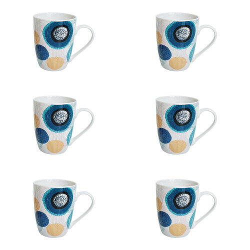 6PK LVD Ceramic Coffee Mug Modern Art Home/Kitchen Drinkware 12cm Assorted