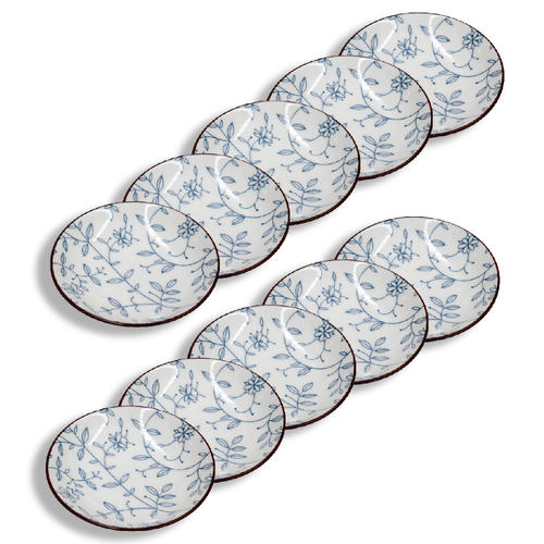 10PK LVD Vine Ceramic 9.5cm Sauce Dipping Plate/Decorative Dish Round