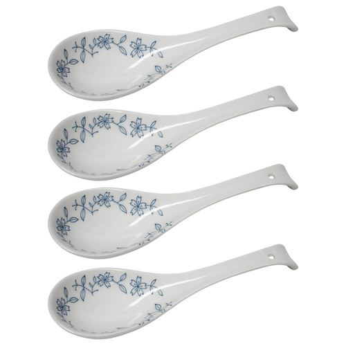 4PK LVD Ceramic 22cm Spoon Vine Tableware Utensil - White