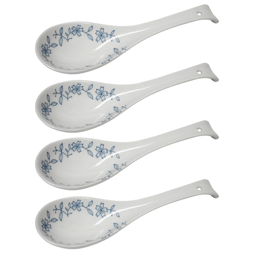4PK LVD Ceramic 22cm Spoon Vine Tableware Utensil - White