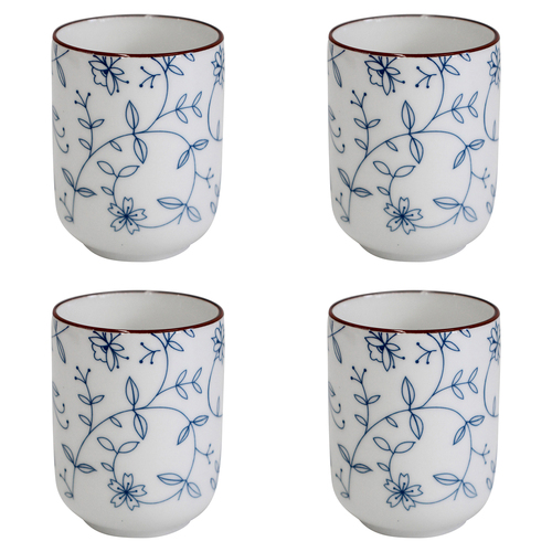 4PK LVD Vine Ceramic 8.5cm Coffee/Tea Cup Drinkware - White