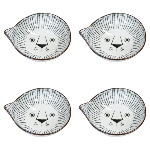4PK LVD Ceramic 14.5cm Leo Lion Bowl Round Dinnerware Medium - White