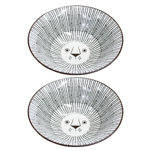 2PK LVD Ceramic 17.5cm Leo Lion Bowl Round Dinnerware Large - White