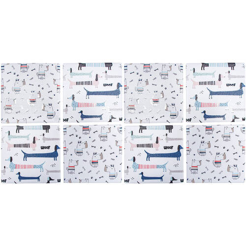 8pc LVD Ceramic Coasters Table Protector Square 9x9cm - Doggos